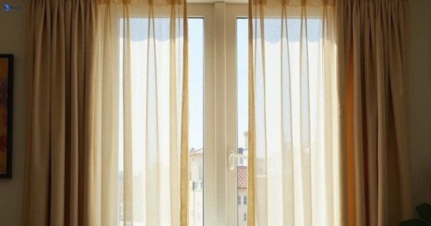 Dull dusty drapes in wights-mountain before professional cleaning